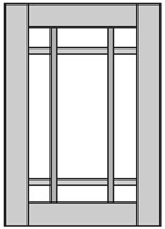 Nine Lite Frame Glass Cabinet Door